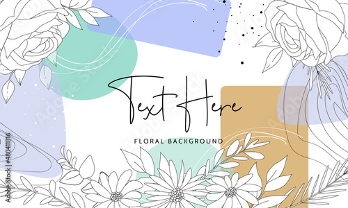 Simple floral background with peri color abstract