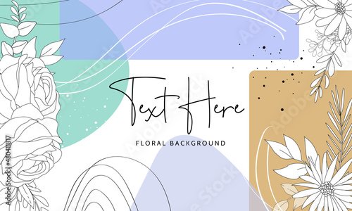 Simple floral background with peri color abstract