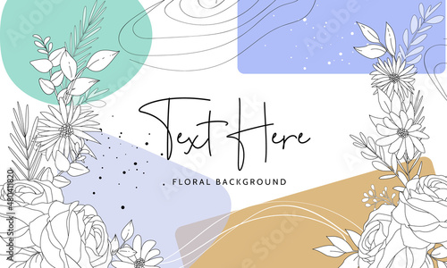 Simple floral background with peri color abstract
