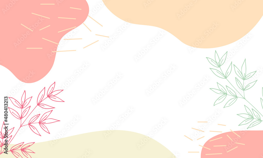 Abstract background in a trendy style. Hand drawing. Flowers in the doodle style. White background. Vector illustration.