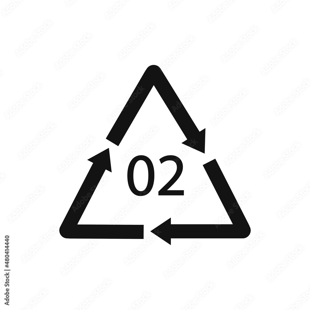 High-density Polyethylene 02 PE-HD Icon Symbol High-density Polyethylene 02 PE-HD Icon Symbol