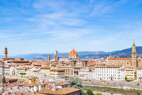 Panoramic view of Florence on a beautiful day, Tuscany, Italy