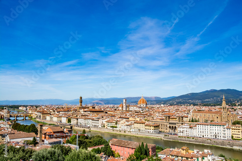 Panoramic view of Florence on a beautiful day, Tuscany, Italy