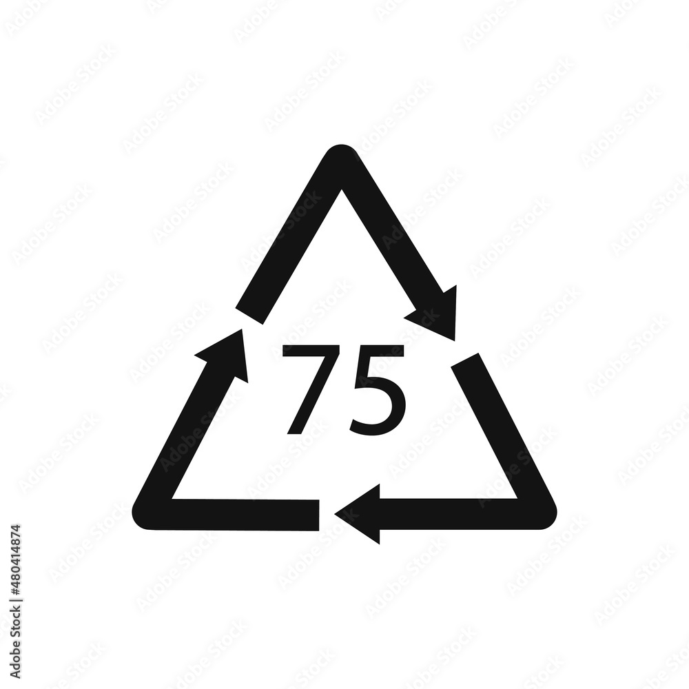 Low Lead Glass. Glass recycling code 75 GL. Vector illustration Low Lead Glass. Glass recycling code 75 GL. Vector illustration