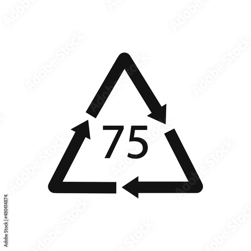 Low Lead Glass. Glass recycling code 75 GL. Vector illustration
