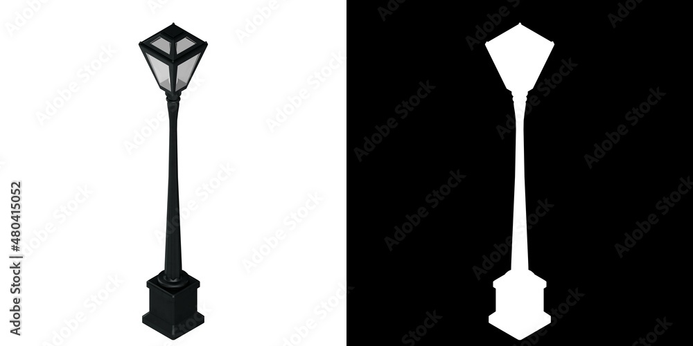 3D rendering illustration of a garden lamp 3D rendering illustration of a garden lamp