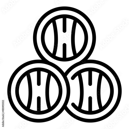 Wine barrel stack icon outline vector. Sommelier drink