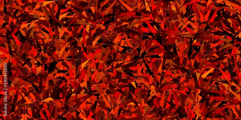 Fototapeta premium Dark Red, Yellow vector background with triangles.