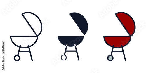 Outdoor grill icon symbol template for graphic and web design collection logo vector illustration