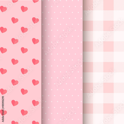 Set pink seamless pattern