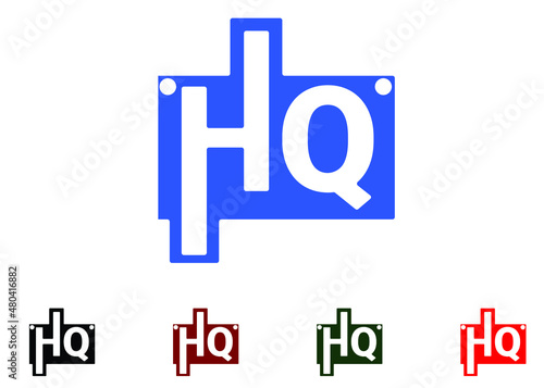 HQ letter logo and icon design