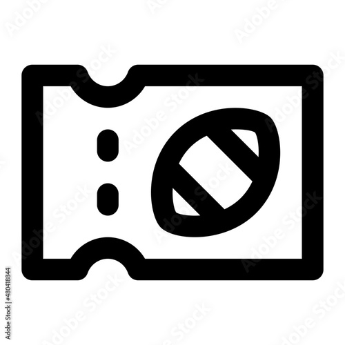 American Football Ticket Line Icon Vector