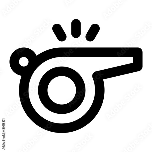 Whistle Blowing Line Icon Vector