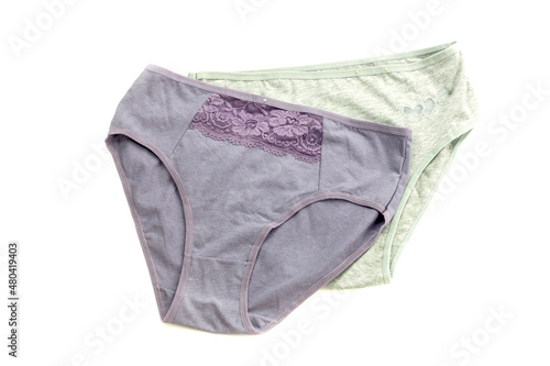 Female panties on a white background