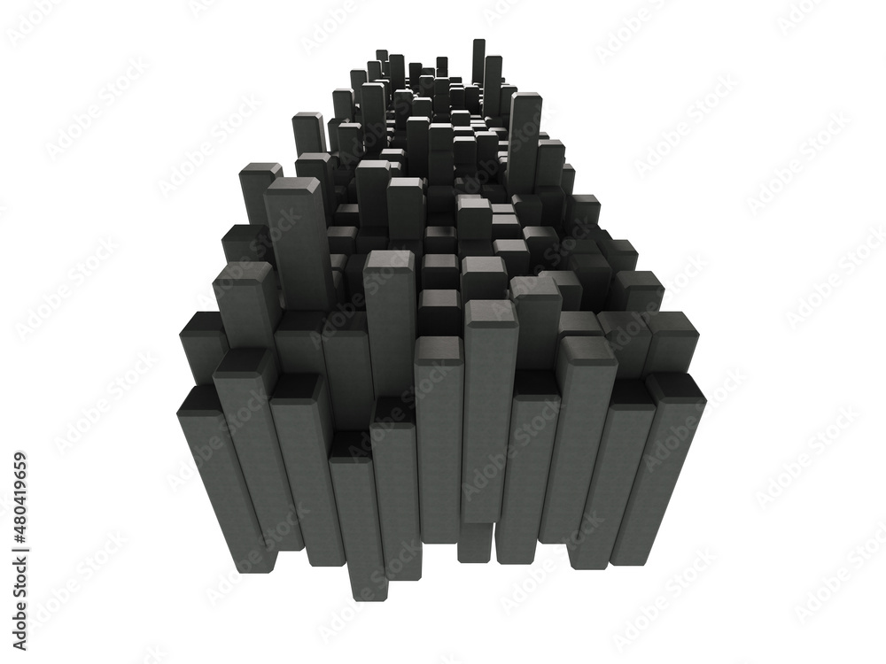 background of 3d black pillar