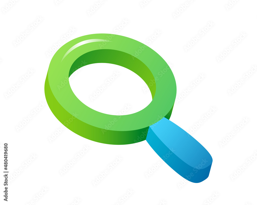 Loupe. Vector 3d magnifier isolated on white background. Loupe. Vector 3d magnifier isolated on white background.