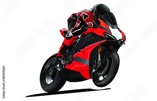 Canvas-taulu Red Motorcycle Racer