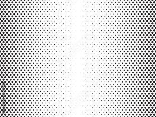 Black and white background with dot spot pattern. Seamless textured vector