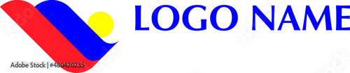 the logo design with wave shape and the sun spot can be used for trending, traveling as well.