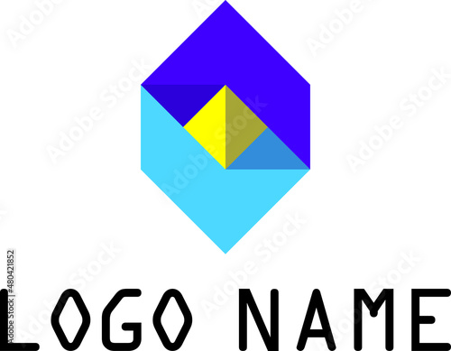 Conversion arrow in prism shape logo, represents precious exchange or conversion