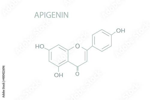 Apigenin molecular skeletal chemical formula.