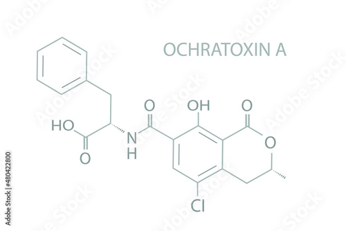 Ochratoxin A molecular skeletal chemical formula.