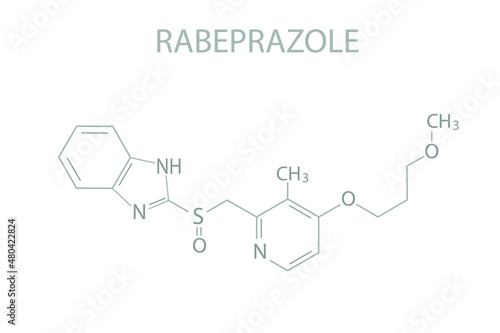 Rabeprazole molecular skeletal chemical formula.
