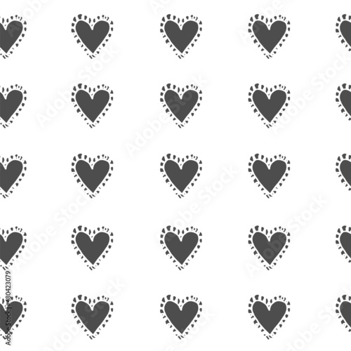 Seamless patterns of black hearts