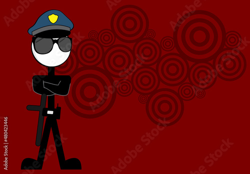 cop pictogram man character cartoon background illustartion in vector format photo