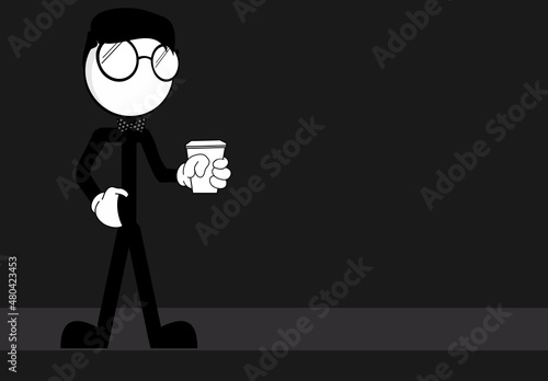 hipster pictogram man character cartoon background illustartion in vector format