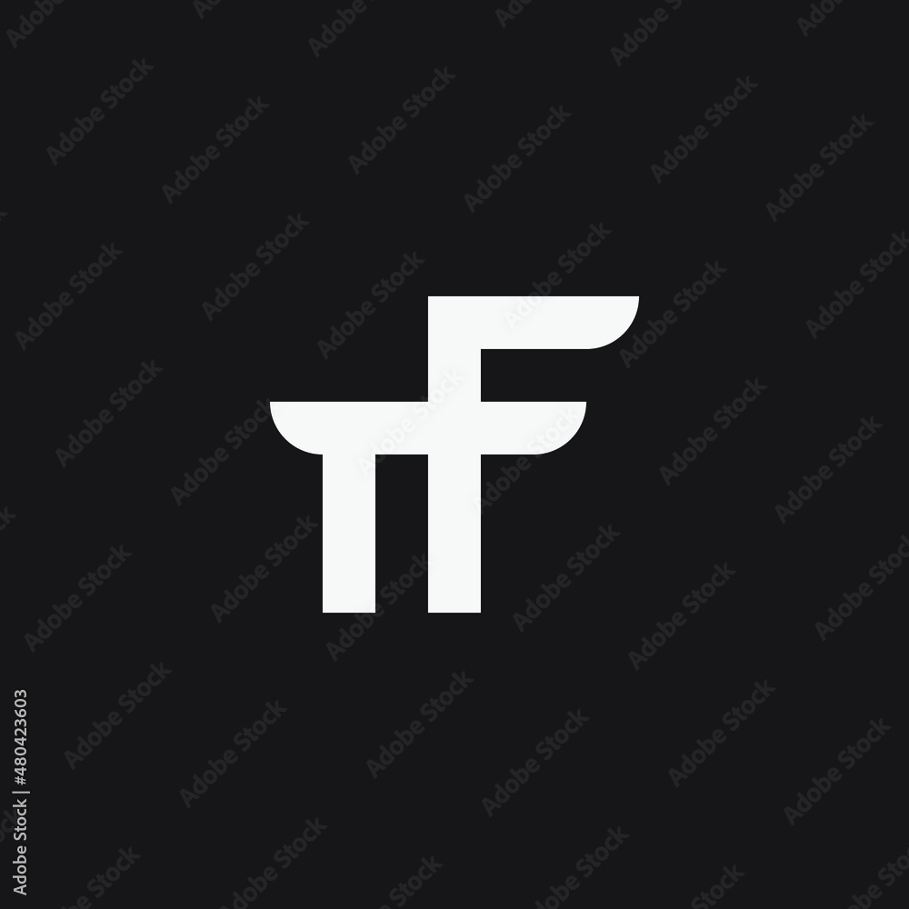 Fototapeta premium Initial letter TF cross monogram logo.
