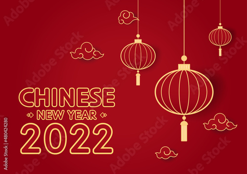 Happy Chinese new year 2022. Year of Tiger. Chinese new year poster. Happy new year banner.
