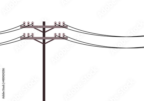 Electric pole vector. electric pole on white background. free space for text. copy space.