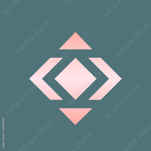 Free Download Geometric logo. Abstract rhombus sign isolated on dark background. Decorative, ornamental icon. Deco design elements. Ornate symbol for business, brand identity. Emblem style illustration graphic. - GFXLoad