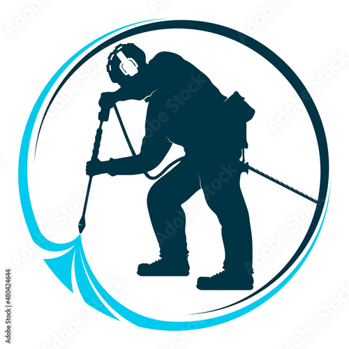 Industrial washer silhouette. Washing and cleaning business