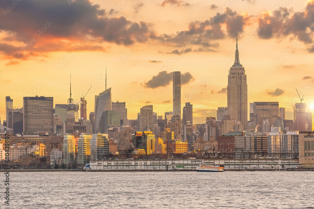 New York City skyline cityscape of Manhattan in USA