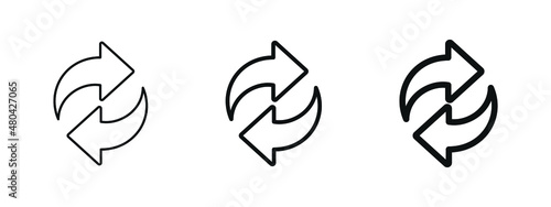 refresh icon with two arrow spin recycle symbol, reload update icons or exchange transfer arrows