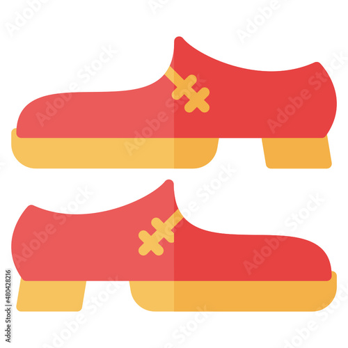 Shoes traditional asia flat icon