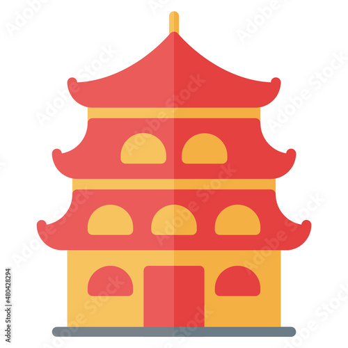 Chinese Temple flat icon