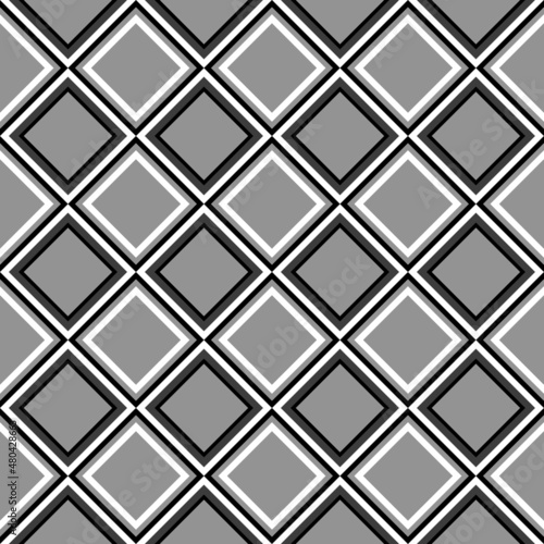 Modern monochrome geometric background with regular square shapes. Seamless background as a black and white texture.