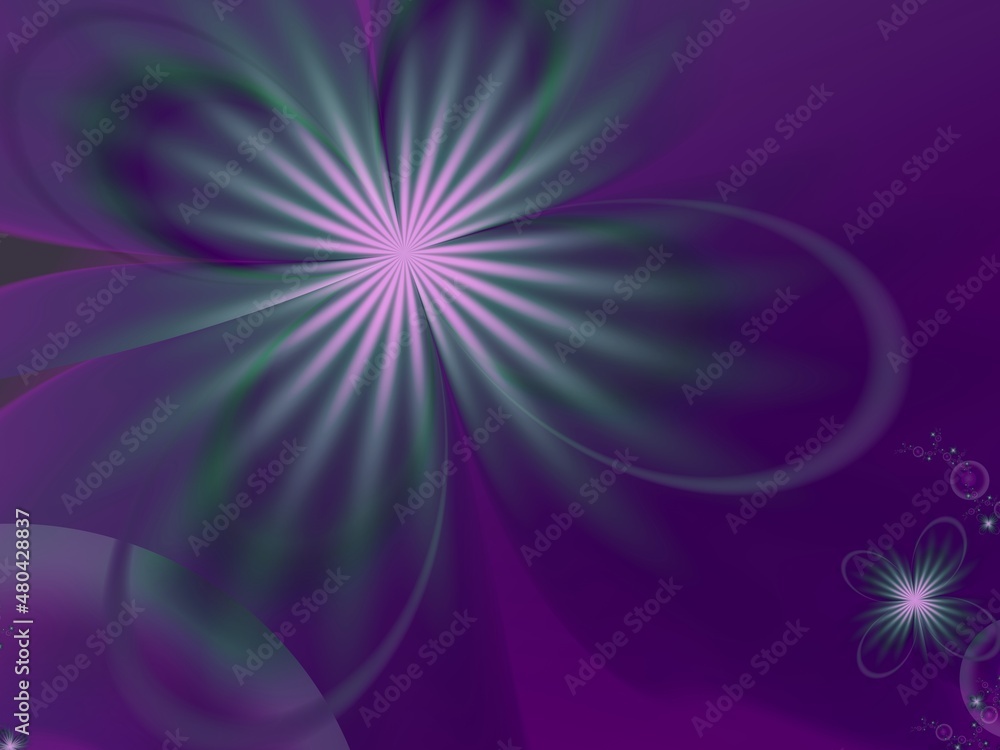 Purple fractal illustration background with flower. Creative element for design. Fractal flower rendered by math algorithm. Digital artwork for creative graphic design. Purple fractal illustration background with flower. Creative element for design. Fractal flower rendered by math algorithm. Digital artwork for creative graphic design.