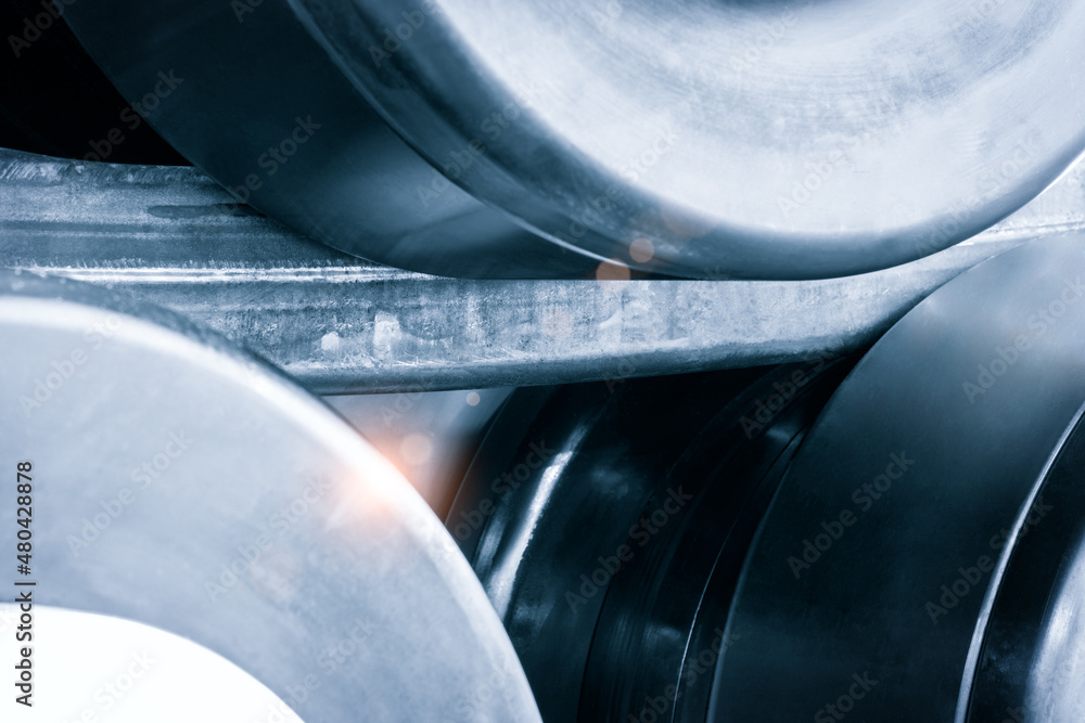Obraz premium industrial device for bending of metal pipes and plates, industrial concept