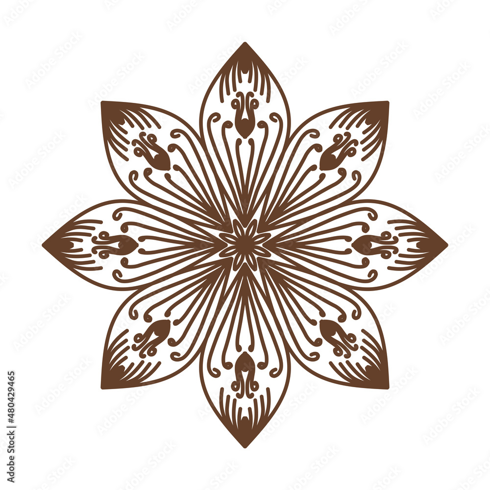 Fototapeta premium vector illustration of big beautiful outlines mandala, isolated design object