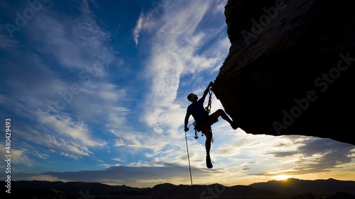 silhouette of a climber