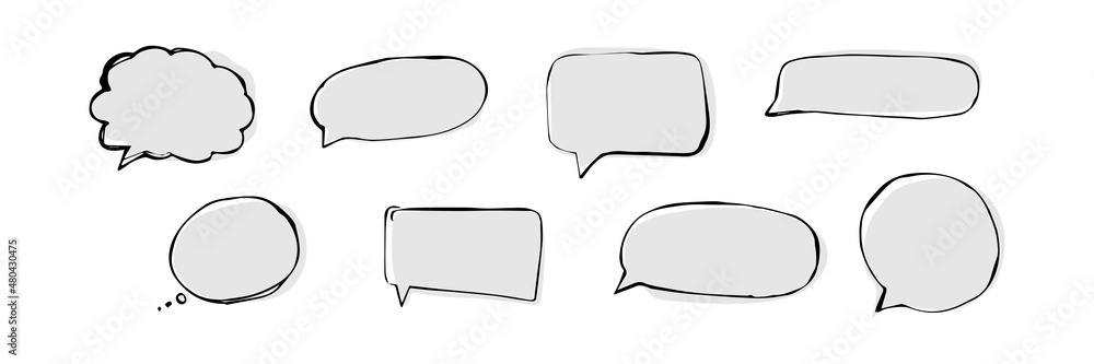 Speach bubble set icon. Vector flat illustration Speach bubble set icon. Vector flat illustration