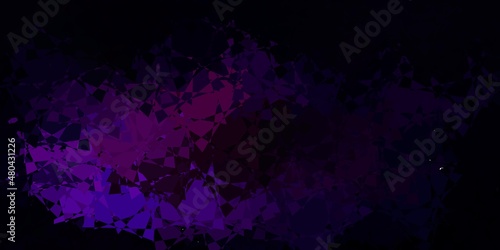 Dark Purple, Pink vector pattern with polygonal shapes.