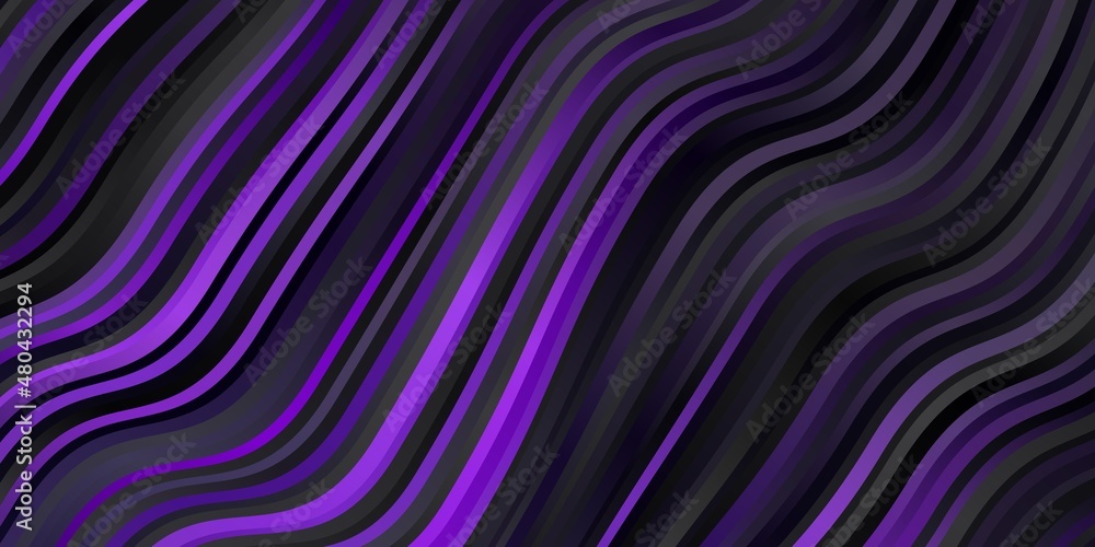 Obraz premium Dark Purple vector template with wry lines.