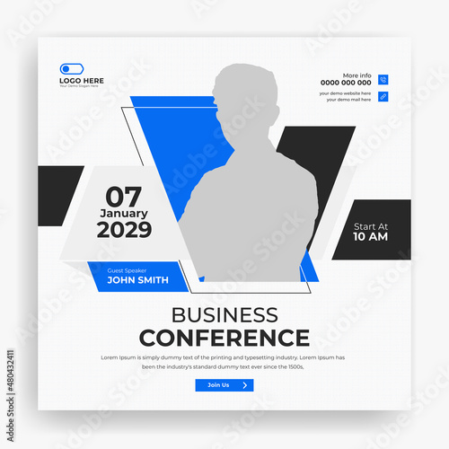 Creative business conference social media post banner template