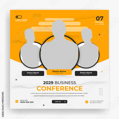 Creative business conference social media post banner template