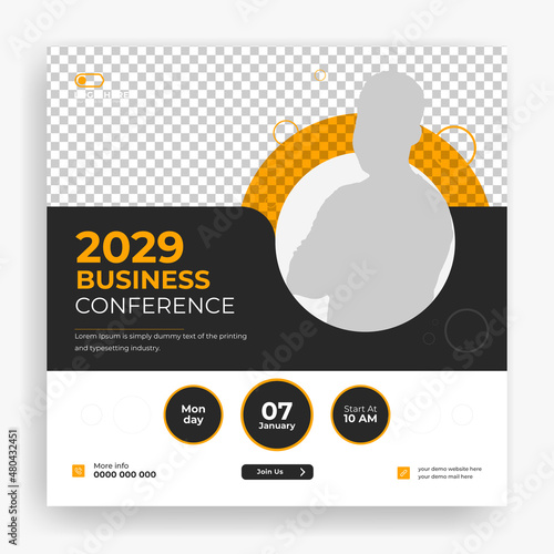 Creative business conference social media post banner template